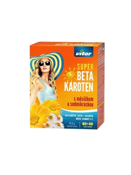 Vitar Super Beta-Carotin + Ringelblume + Gänseblümchen 80 + 40 Tabletten