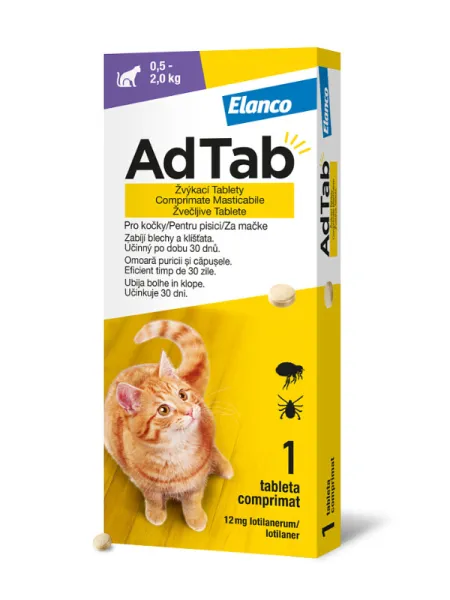 AdTab 12 mg Kautabletten für Katzen 0.5 kg - 2 kg 1 Stück