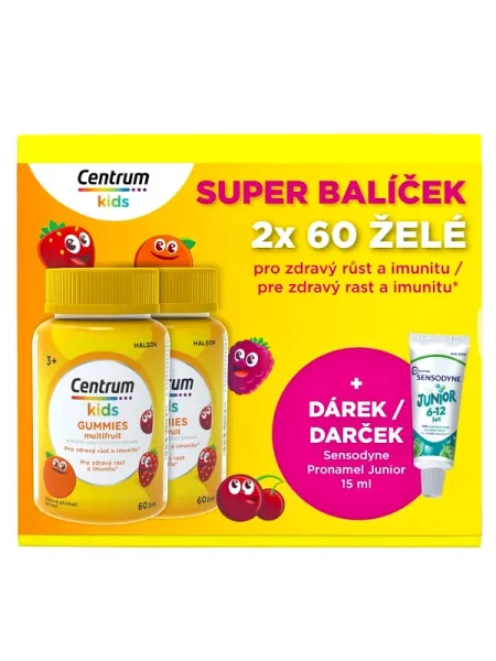 Centrum Kids Gummies Multifruit 2 x 60 Stück + Geschenk Sensodyne Pronamel Junior 15 ml