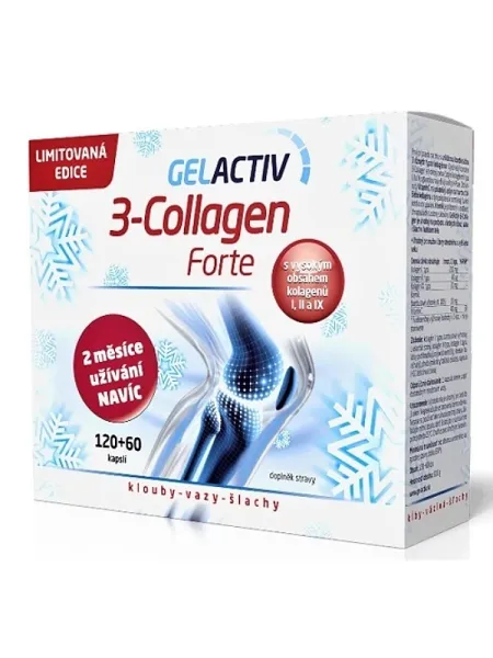 GelActiv 3-Collagen Forte 120+60 Kapseln Geschenkverpackung