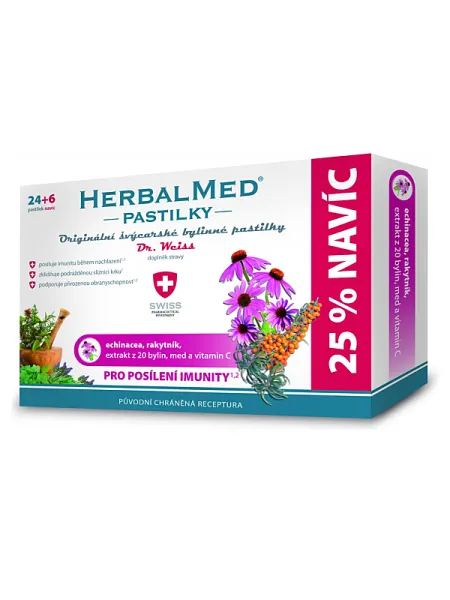 Herbalmed Dr. Weiss Echinacea + Sanddorn + Vitamin C 24 + 6 Pastillen