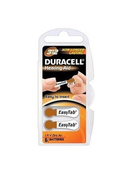 Hörgerätebatterien DURACELL DA312 PR41 6 Batterien