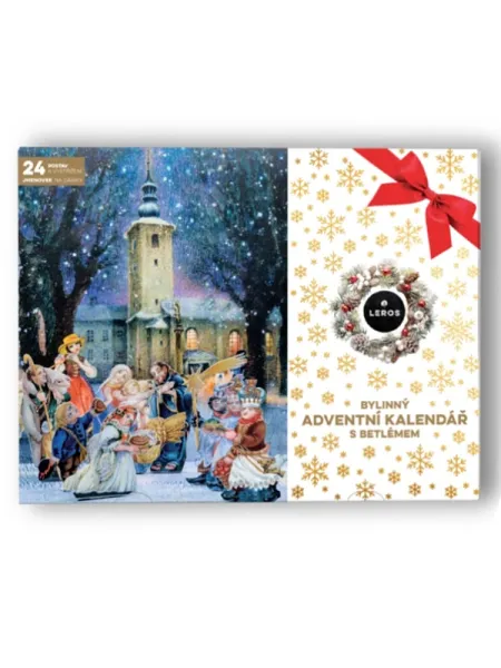 LEROS Kräuter-Adventskalender mit Weihnachtskrippe – 24 Teebeutel
