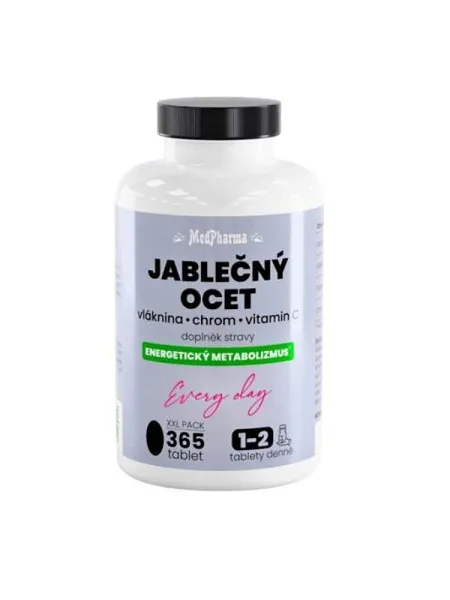 MedPharma Apfelessig, Ballaststoffe, Chrom, Vitamin C 365 Tabletten