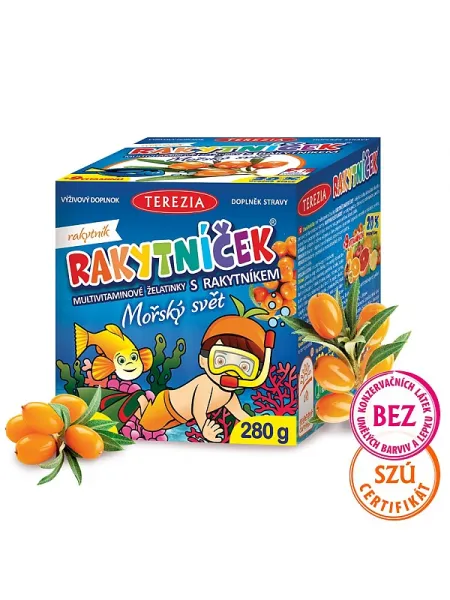Terezia RAKYTNICEK Multivitamin Gelatinebonbon mit Sanddorn Meereswelt 140 Stück (280 g)