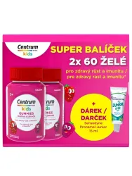 Centrum Kids Gummies Himbeere und Erdbeere 2 x 60 Stück + Geschenk Sensodyne Pronamel Junior 15 ml